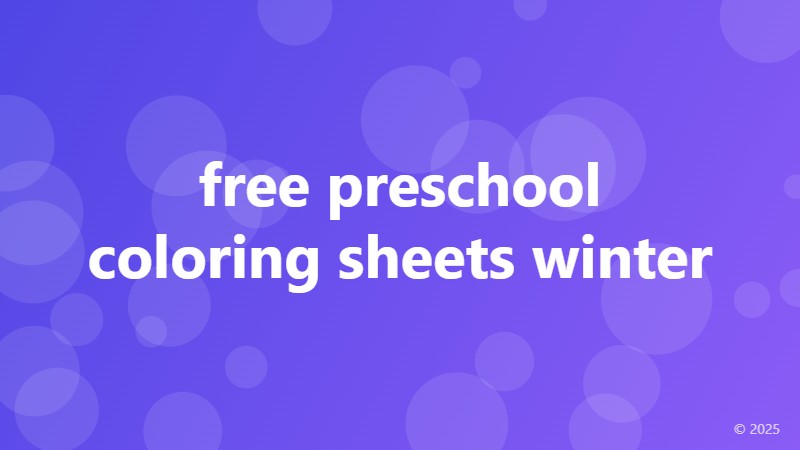 free preschool coloring sheets winter