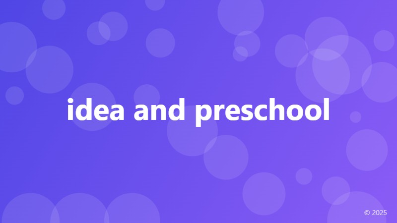 idea and preschool