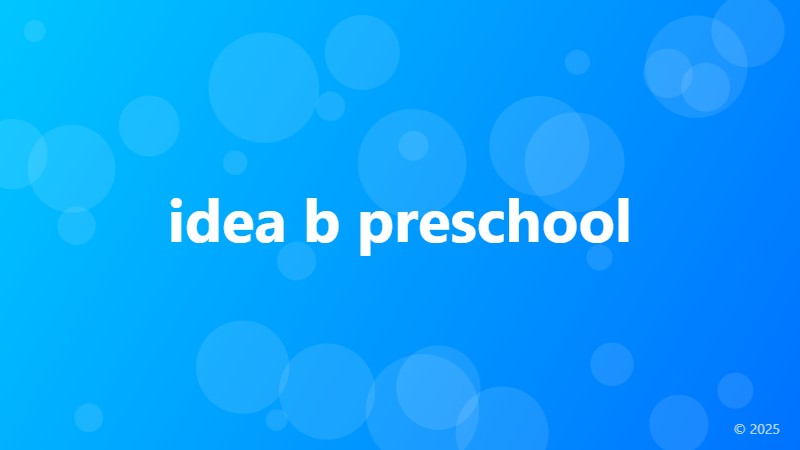 idea b preschool