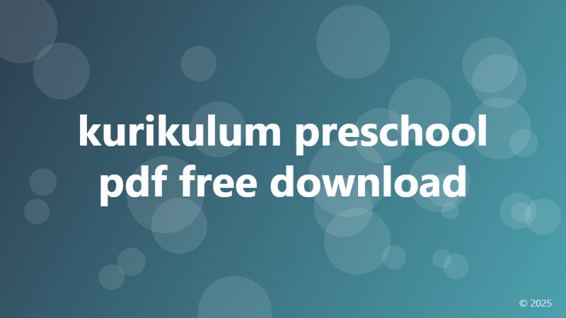 kurikulum preschool pdf free download
