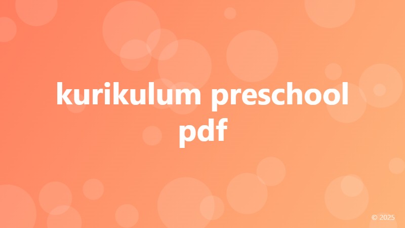 kurikulum preschool pdf