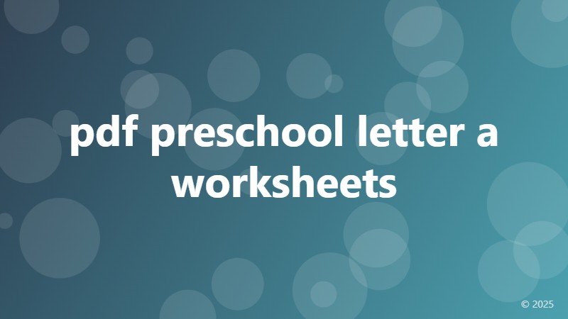 pdf preschool letter a worksheets