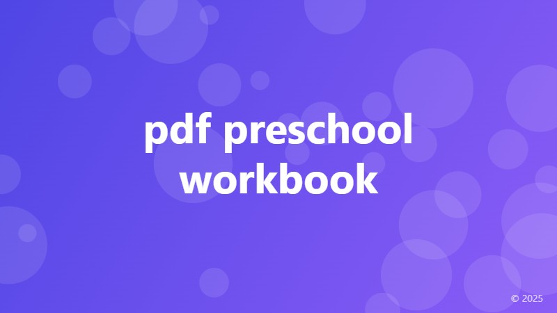 pdf preschool workbook