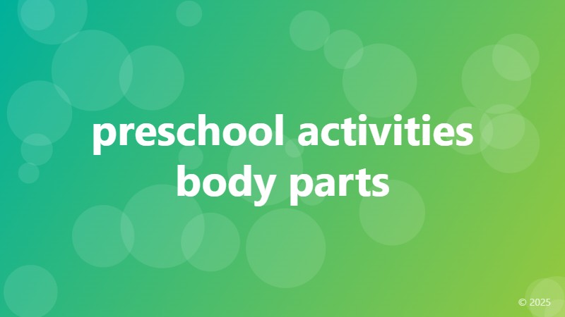 preschool activities body parts