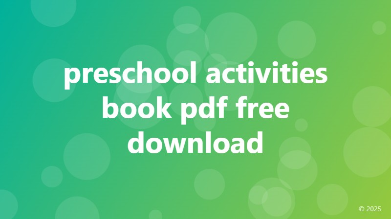 preschool activities book pdf free download