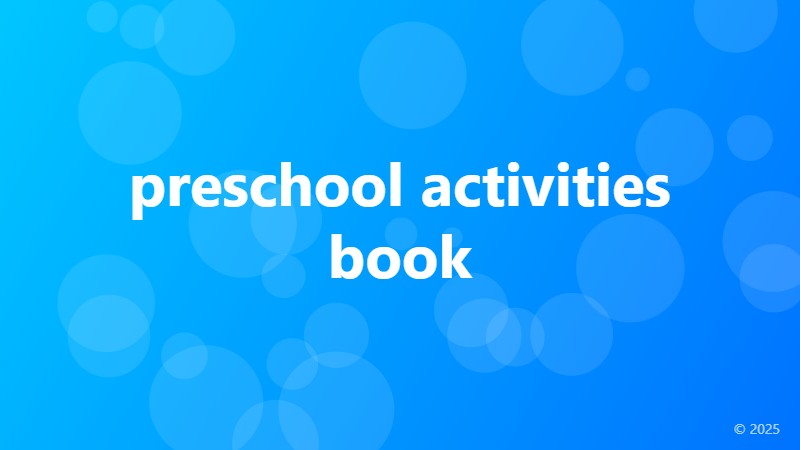 preschool activities book