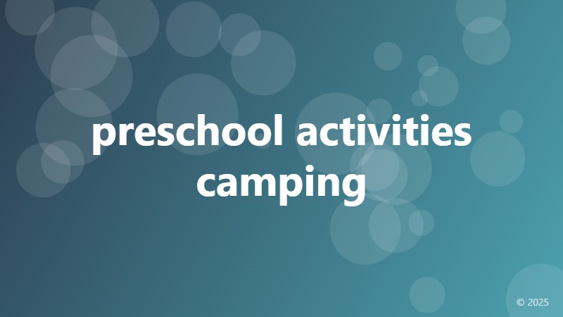 preschool activities camping