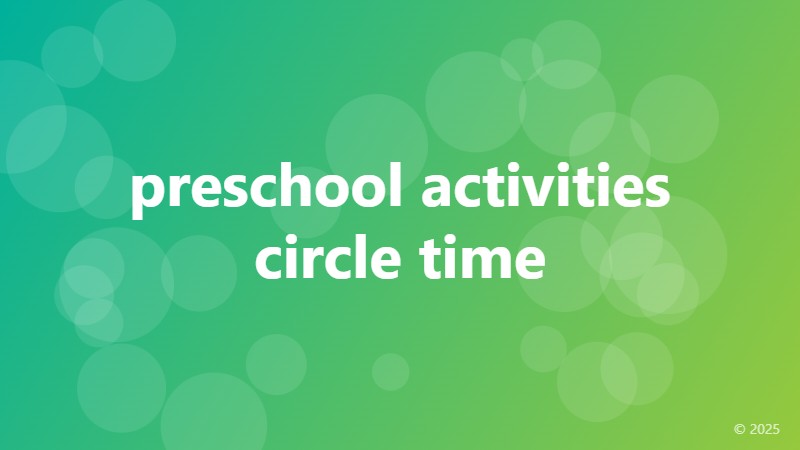 preschool activities circle time