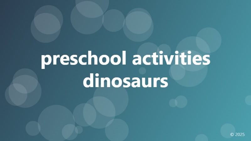 preschool activities dinosaurs
