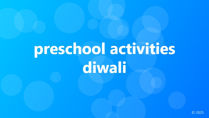 preschool activities diwali
