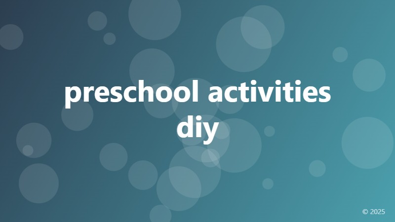 preschool activities diy