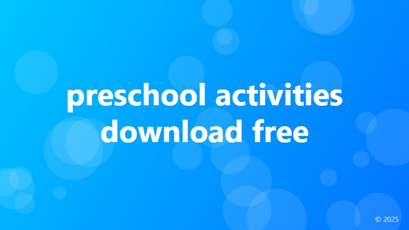 preschool activities download free