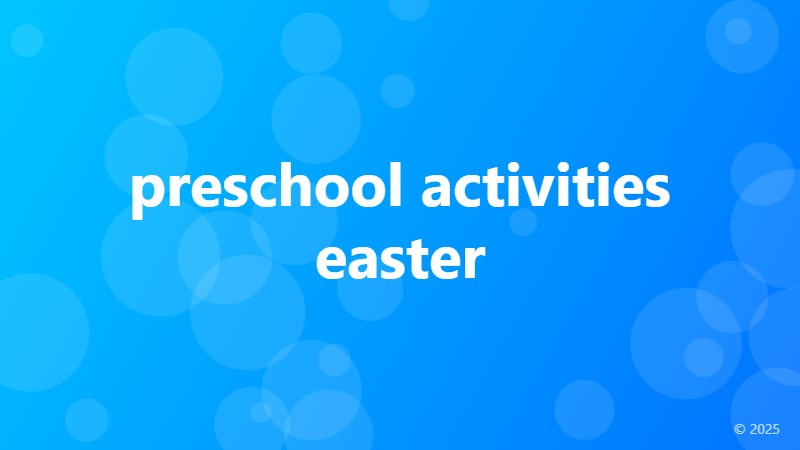 preschool activities easter