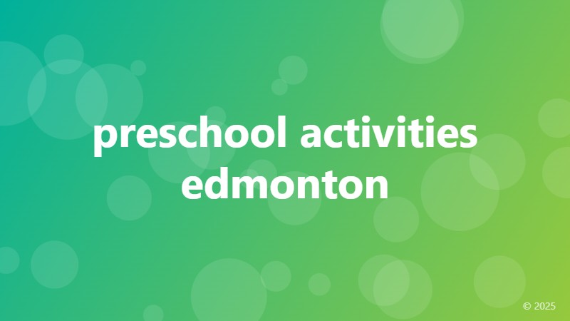 preschool activities edmonton