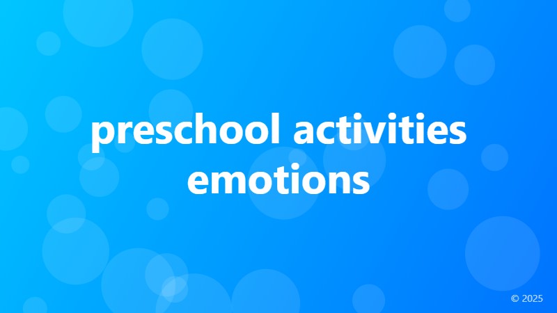 preschool activities emotions