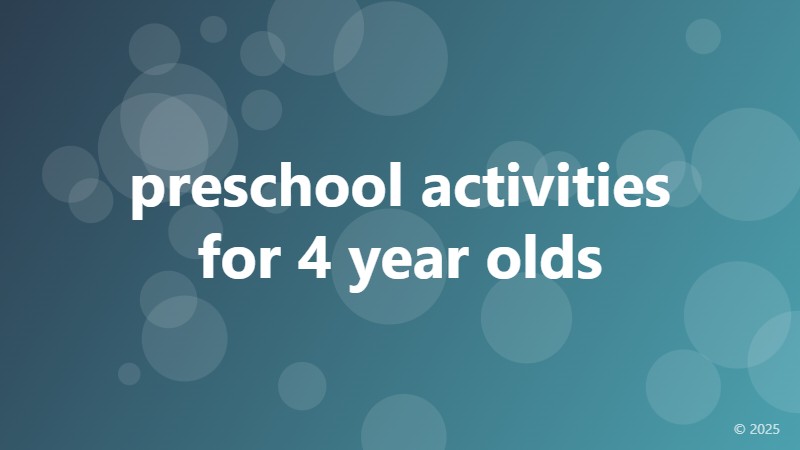 preschool activities for 4 year olds