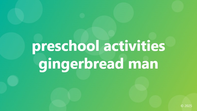 preschool activities gingerbread man