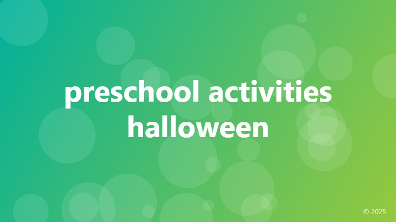 preschool activities halloween