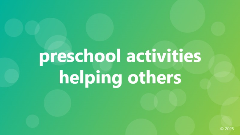 preschool activities helping others