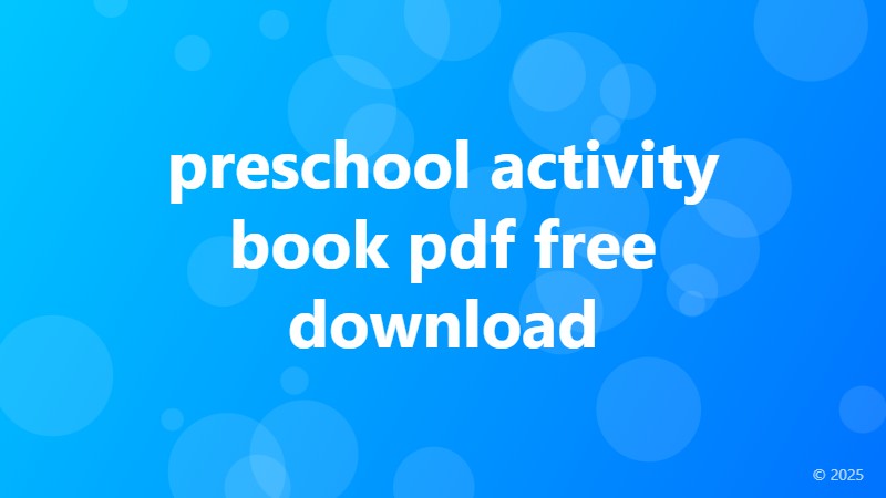 preschool activity book pdf free download