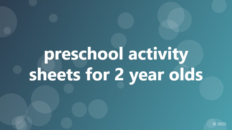 preschool activity sheets for 2 year olds
