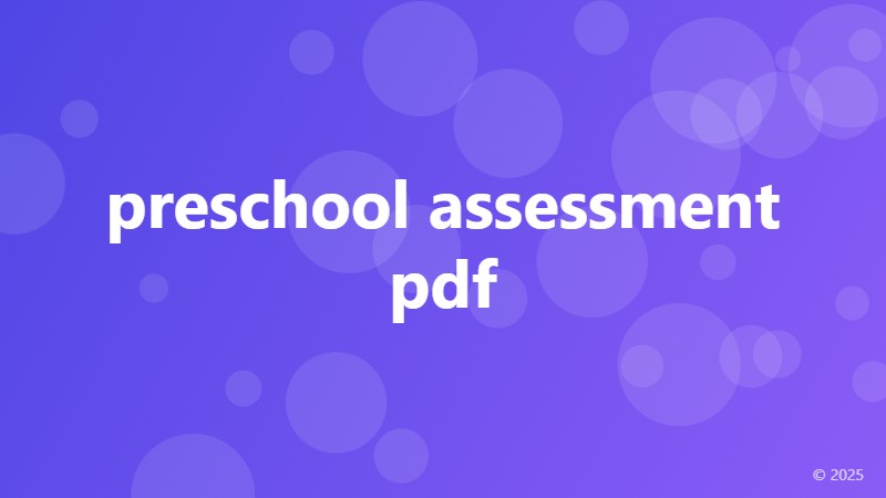 preschool assessment pdf
