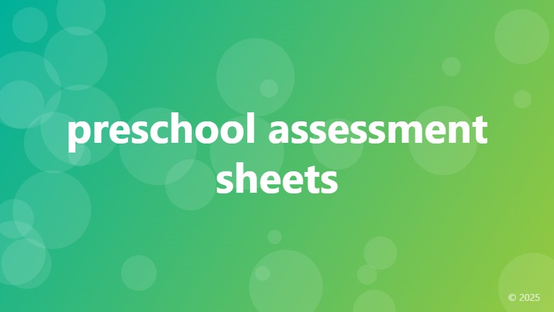 preschool assessment sheets