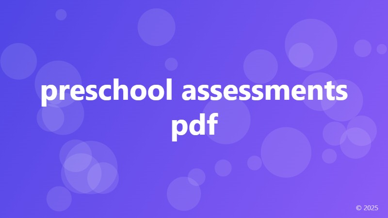 preschool assessments pdf