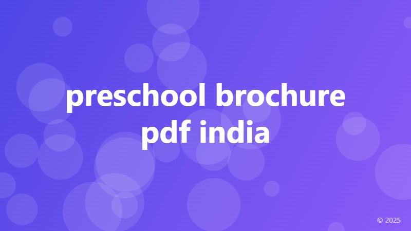 preschool brochure pdf india