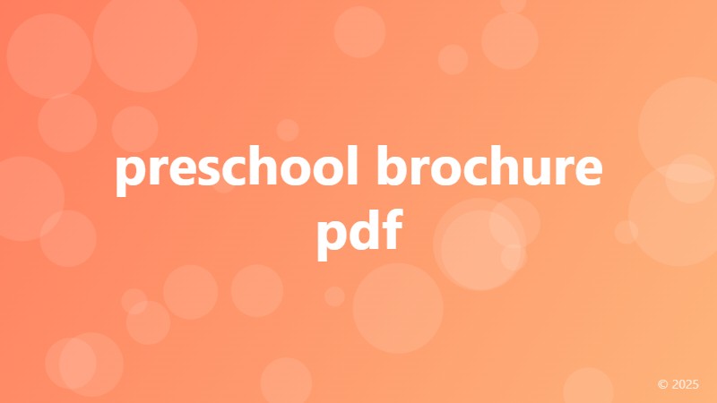 preschool brochure pdf