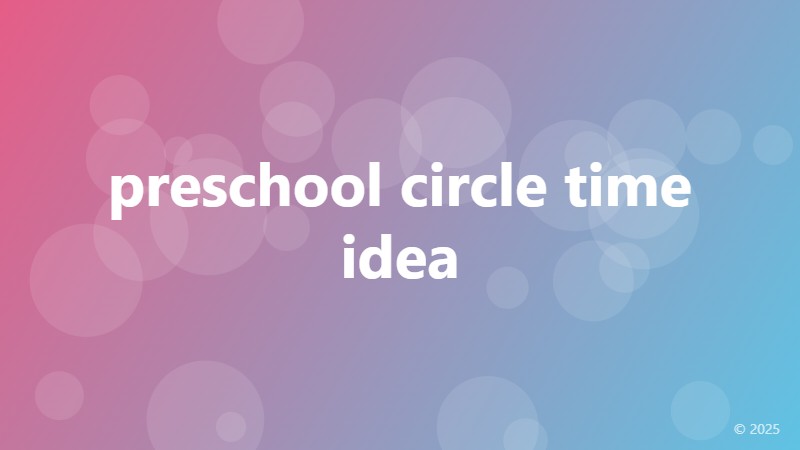 preschool circle time idea