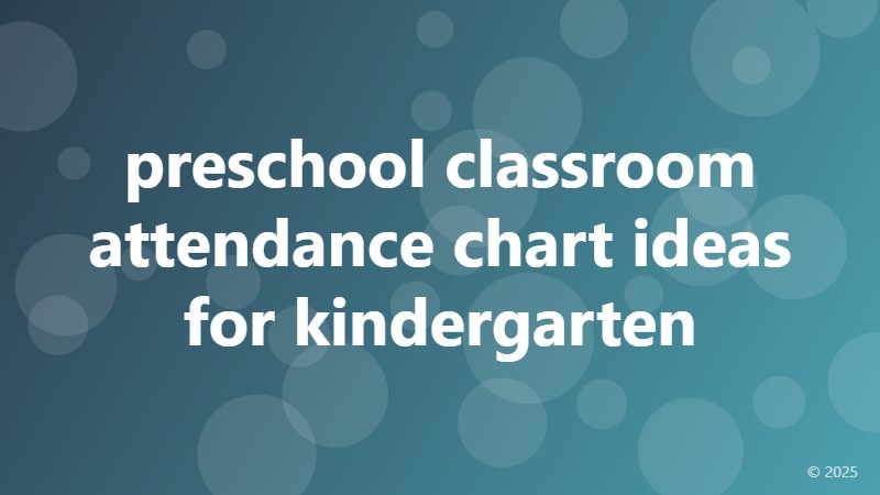 preschool classroom attendance chart ideas for kindergarten