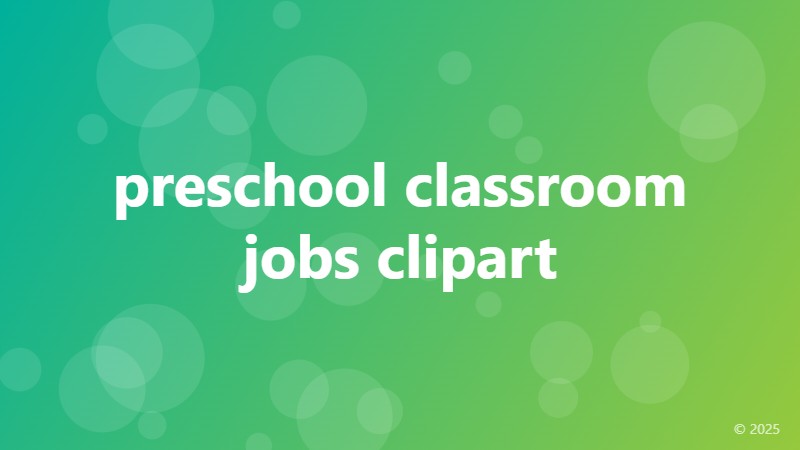 preschool classroom jobs clipart