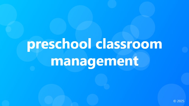 preschool classroom management