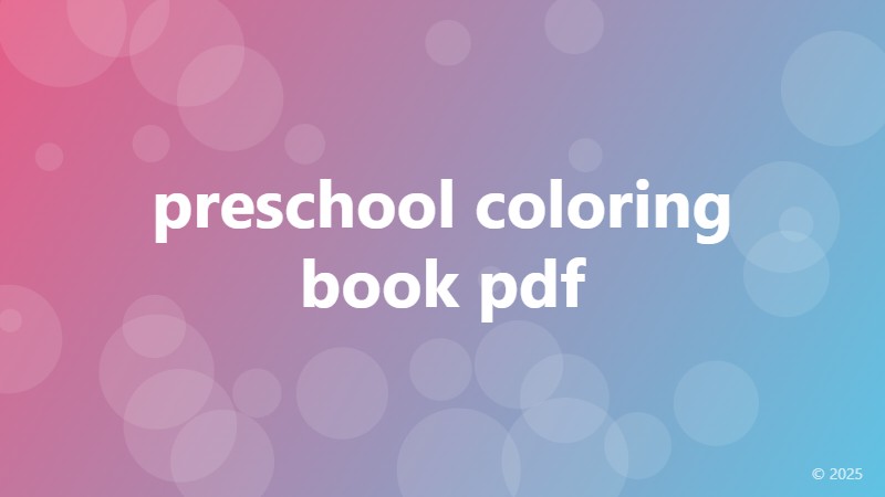 preschool coloring book pdf
