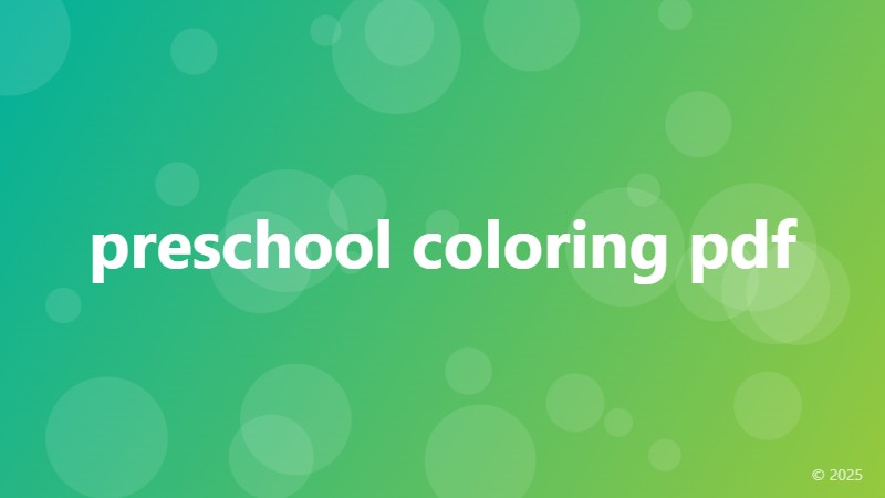 preschool coloring pdf