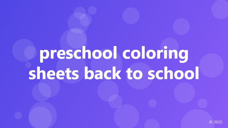 preschool coloring sheets back to school