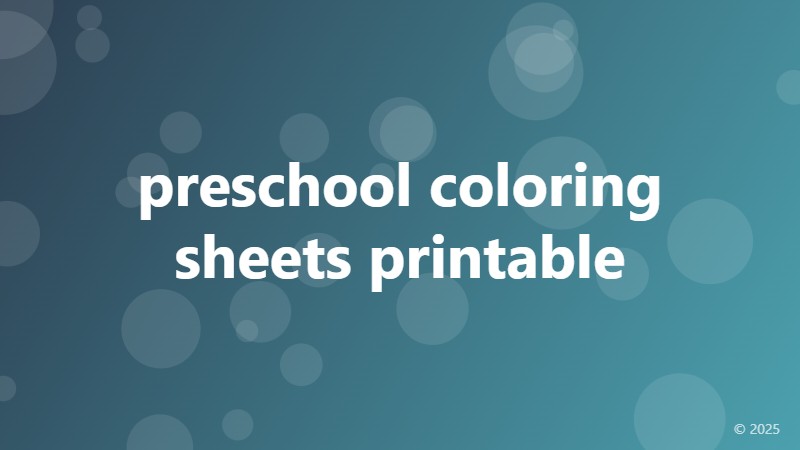 preschool coloring sheets printable