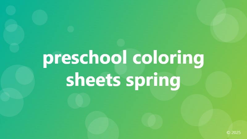 preschool coloring sheets spring