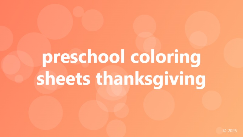 preschool coloring sheets thanksgiving