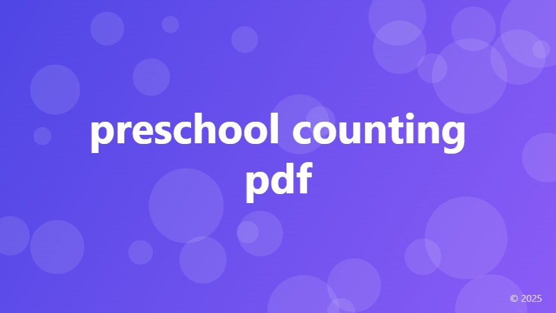 preschool counting pdf