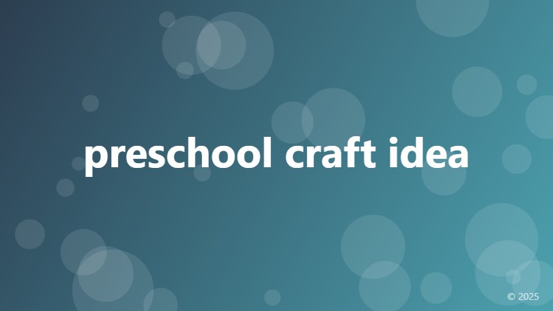 preschool craft idea