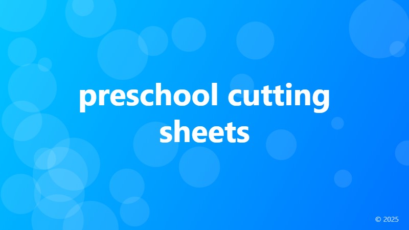 preschool cutting sheets