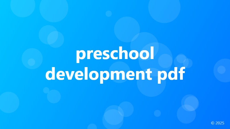 preschool development pdf