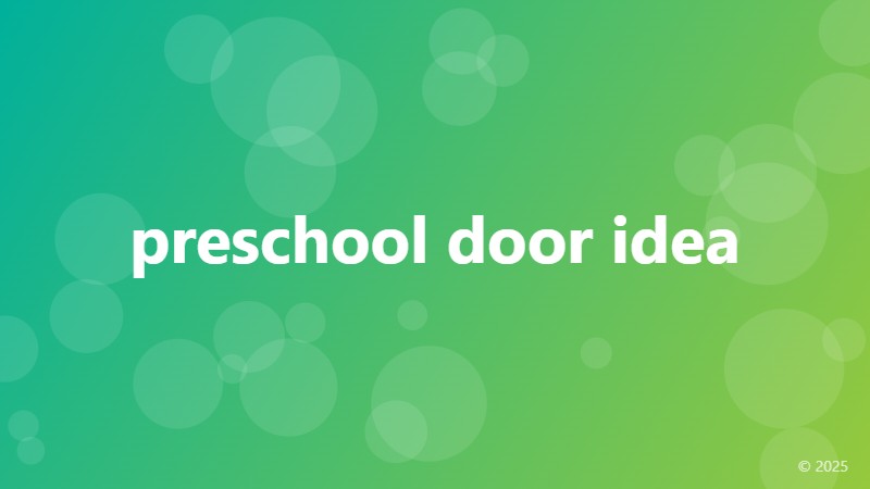 preschool door idea