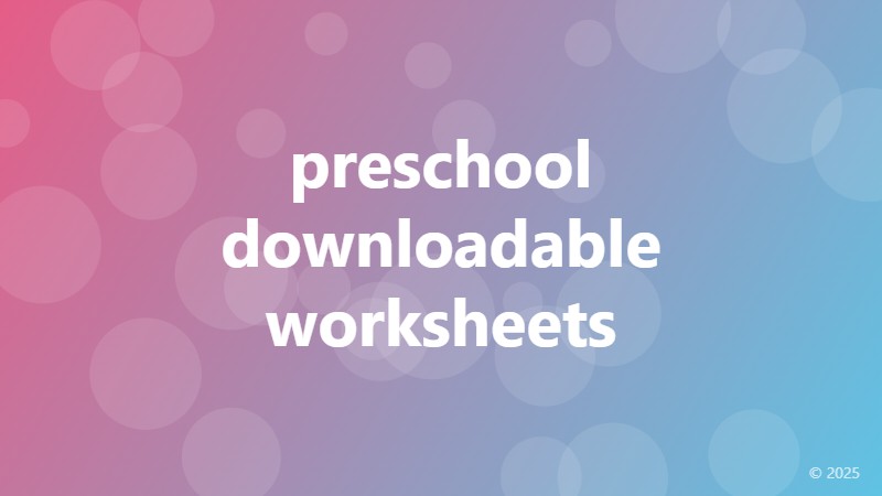preschool downloadable worksheets