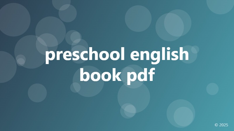 preschool english book pdf