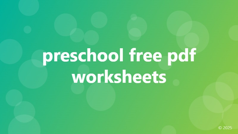 preschool free pdf worksheets