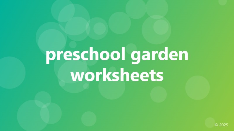preschool garden worksheets