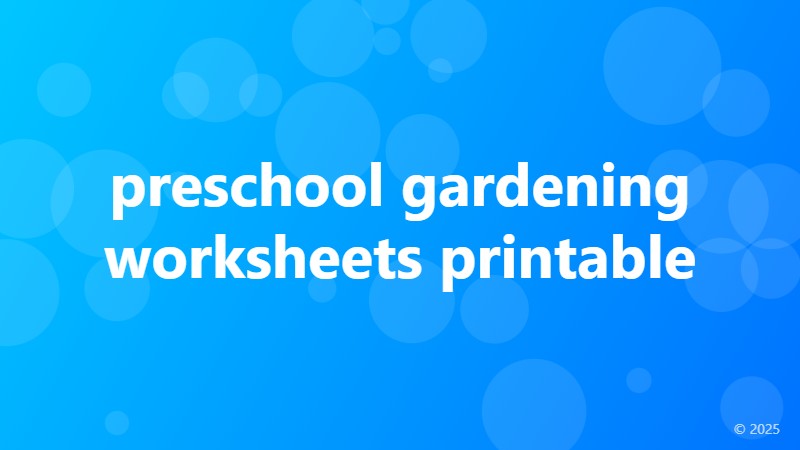 preschool gardening worksheets printable